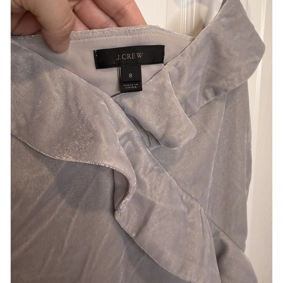 J Crew Womens Dainty Velvet Top‎ Size 8 Ruffle Fairy Coquette NYE Romantic Soft - Picture 4 of 16